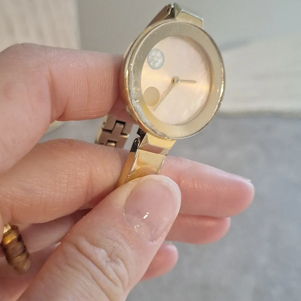 Movado Gold and Pink Women's Watch - Picture 3 of 7